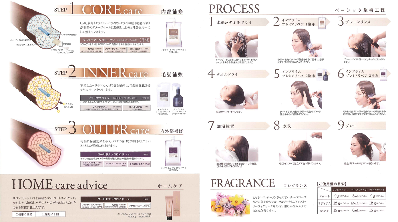 インプライム プレミアリペア 施術工程